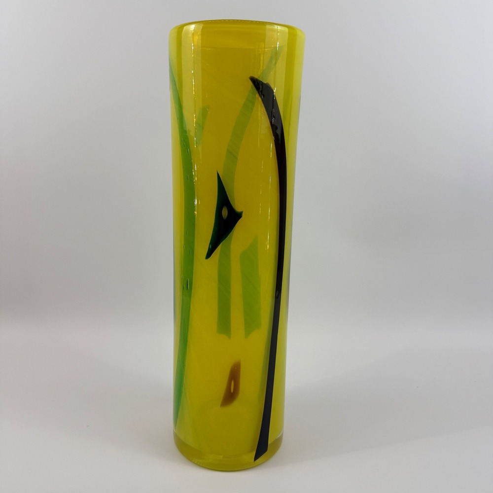 HTF Blenko 2704 Opaque Cylinder Vase Double Signed Richard Blenko 2005 - Picture 3 of 11